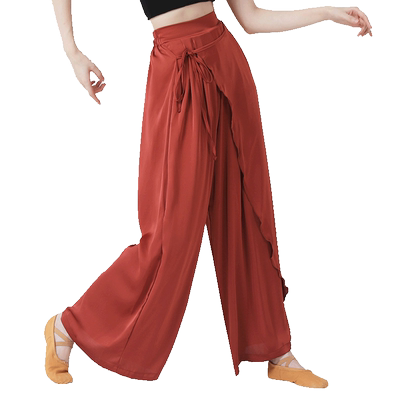 菲梵舞后古典舞舞蹈裤直筒阔腿裤中国舞形体专业练功设计感飘带裤