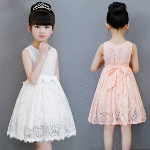 小童装 公主连衣裙子纯棉绸薄款 夏季 女童白蕾丝儿童小女孩洋气夏装
