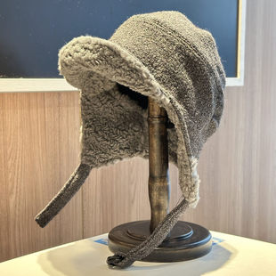 2025新款双面带毛绒雷锋帽子男女冬季保暖防寒翻檐飞行帽系带护耳