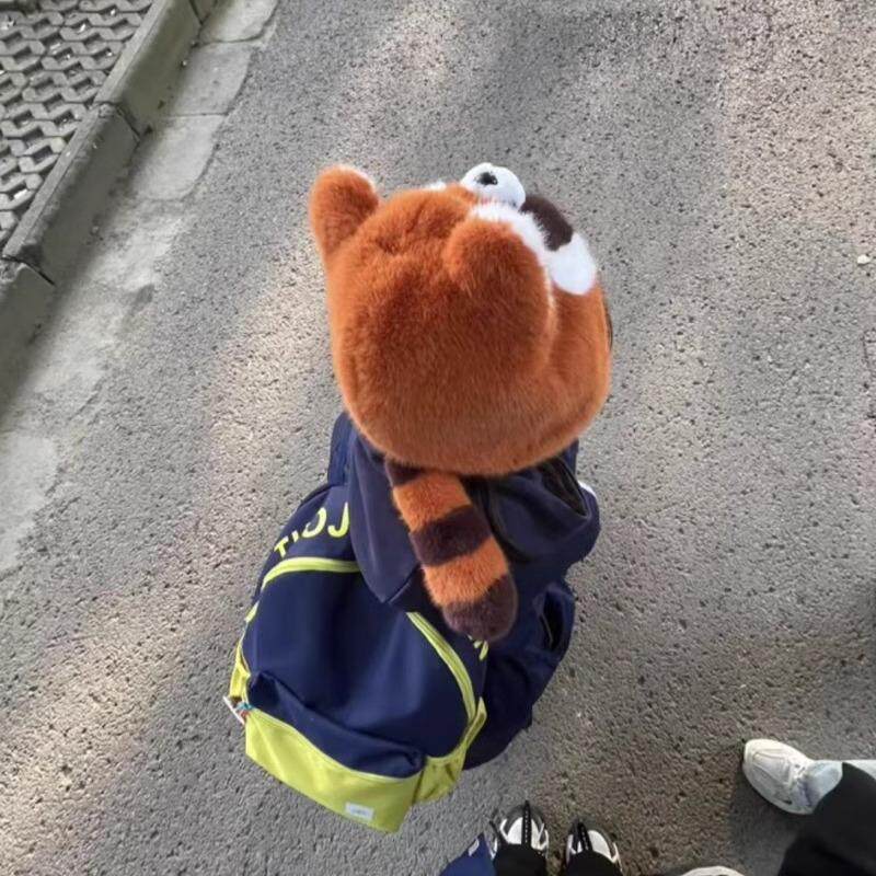 小浣熊动耳帽子女冬毛绒雷锋帽出游通勤骑行防寒帽可爱出片保暖帽