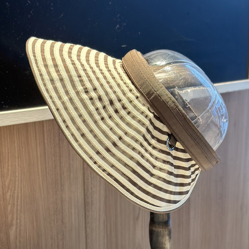 夏季女款条纹可折叠大檐空顶帽