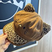 鸭舌帽显脸小个性 2025新款 可爱猫咪豹纹棒球帽子女秋冬季 出游帽