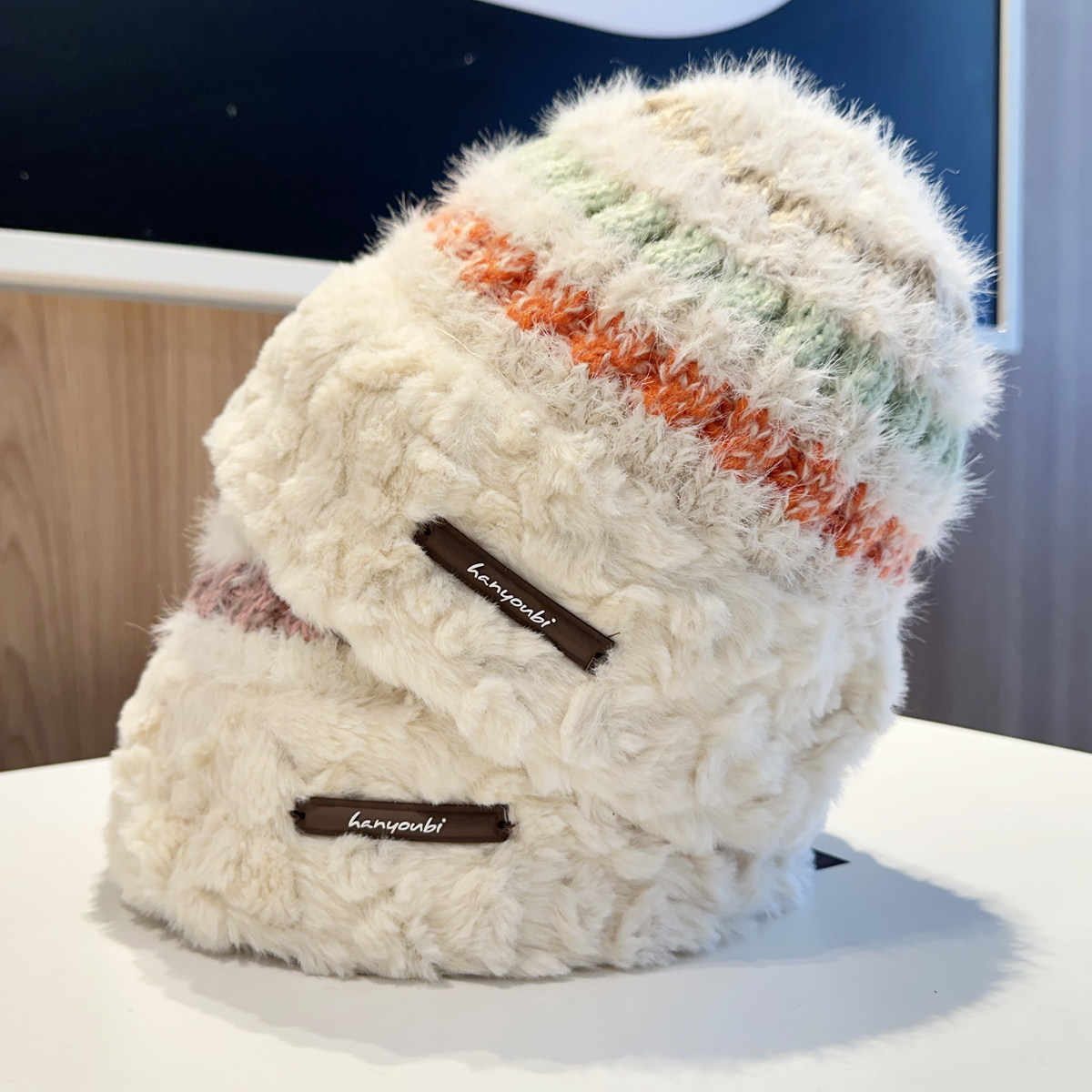 新年礼物条纹毛线帽子女保暖防风针织帽百搭防寒可爱显脸小秋冬季,服饰配件/皮带/帽子/围巾,帽子,淘宝优惠券,粉丝福利购,淘宝优惠卷