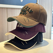 2026新款 破洞鸭舌帽宽檐显脸小帽出游通勤 字母刺绣棒球帽子女春季