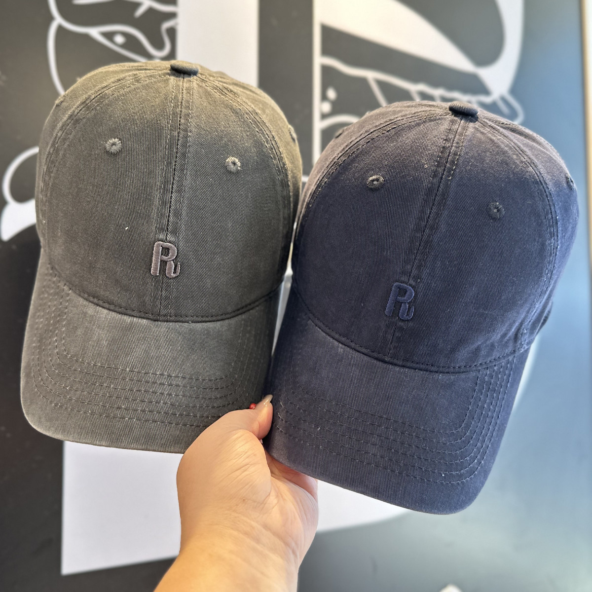 R字母简约软顶棒球帽子女新款