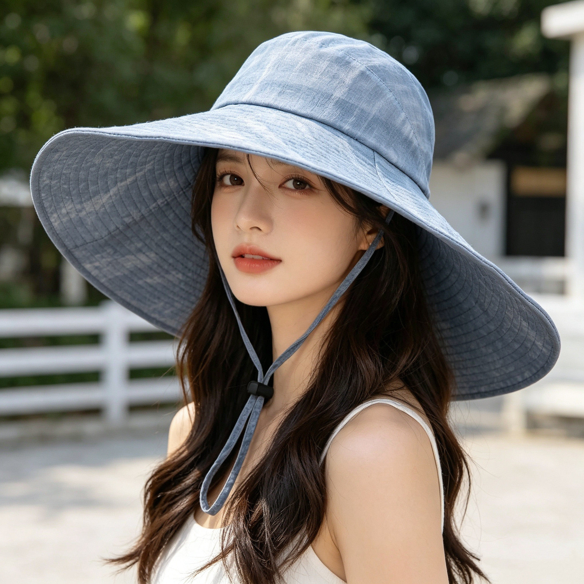 夏季女士宽檐大帽沿防晒渔夫帽