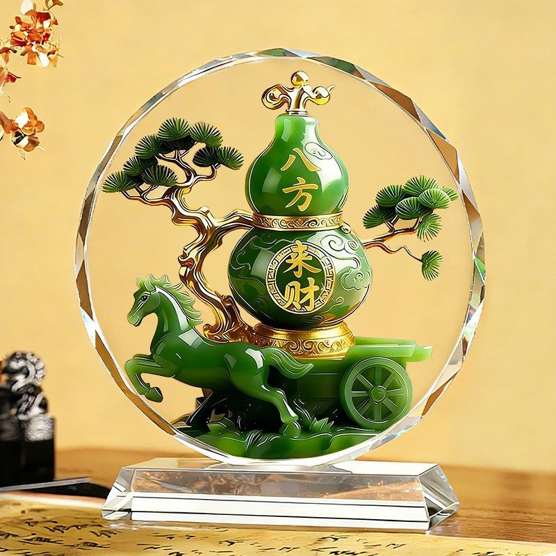 八方来财葫芦水晶摆件家居客厅玄关马到成功乔迁招财福禄进门摆台,家居饰品,桌面摆件,淘宝优惠券,粉丝福利购,淘宝优惠卷