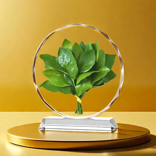 去晦气柚子叶水晶摆件客厅镇宅开业礼物前台乔迁新居家居装饰摆台