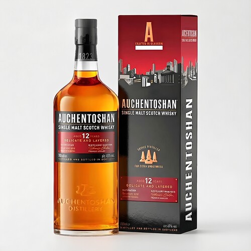 欧肯特轩12年Auchentoshan单一麦芽进口威士忌洋酒700ml 国行正品