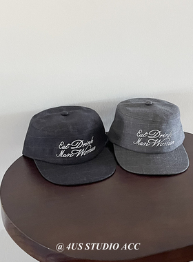 早秋新款复古格纹平顶鸭舌帽女小众鸭嘴帽街头休闲百搭平檐棒球帽