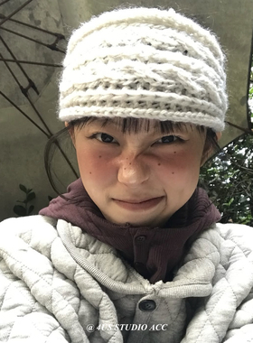 韩国ig博主同款秋冬搭配纯色麻花编织发带女百搭保暖套头护额发箍