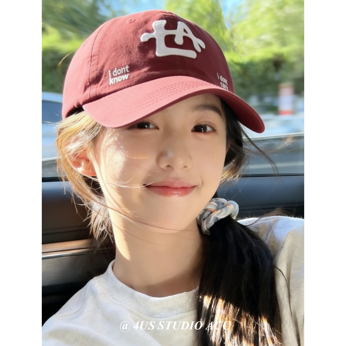 韩版复古字母刺绣棒球帽女春季新款红色软顶弯檐鸭舌帽子男显脸小