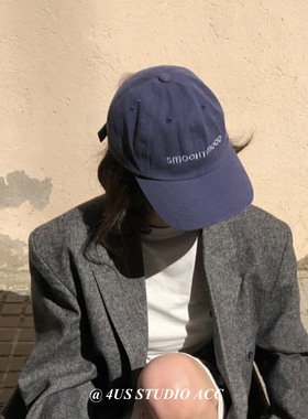 韩系氛围感鸭舌帽女字母刺绣宽檐棒球帽男四季百搭遮阳帽子显脸小