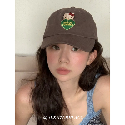 fever同款kt猫刺绣鸭舌帽