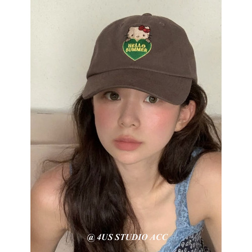 fever同款kt猫刺绣鸭舌帽