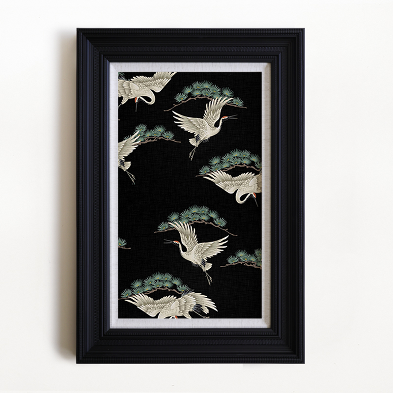 加安加丽客厅中古风仙鹤装饰画