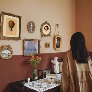 装 中古客厅背景墙墙面组合法式 饰画餐厅壁画 复古挂画欧式 莫奈美式