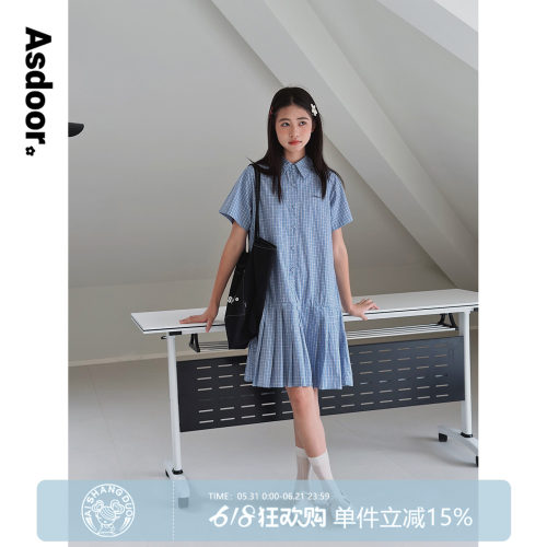 【miu系学院风】初中生女连衣裙2026夏装新款青少年少女jk格子裙
