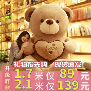 抱抱熊公仔可爱泰迪熊猫抱枕布娃娃毛绒玩具狗熊玩偶女生生日礼物
