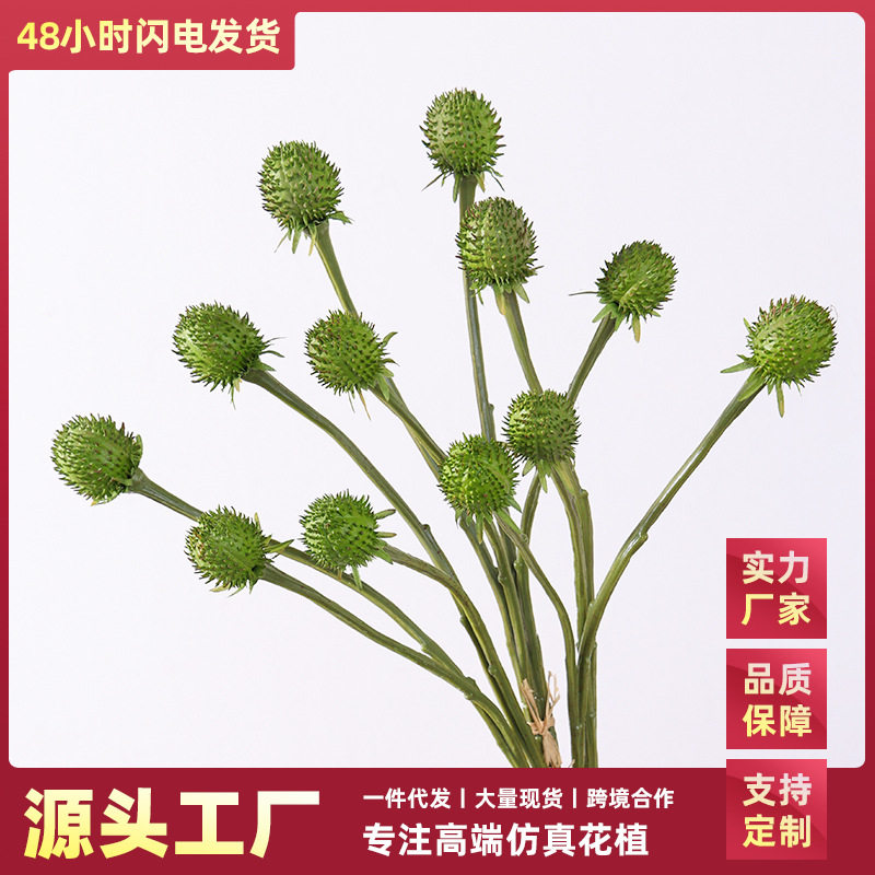仿真绿植红毛丹果子花圃园林工程 假花苍耳子海东青装饰毛荔枝