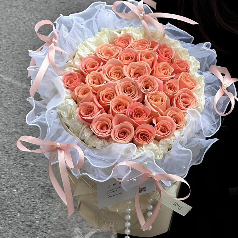 璀璨 欧根围边纱鲜花包装纸纱网珠子/钻饰/花朵等配
