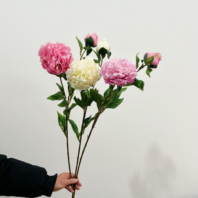 含阳 仿真牡丹花 人造花家居拍摄道具摆件  仿真牡丹花花束