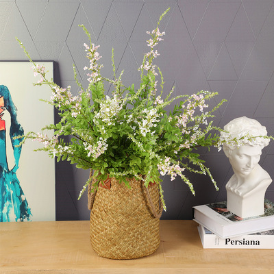 仿真花洋苏草 北欧轻奢家居装饰仿真绿植新娘手捧花束假花鼠尾草
