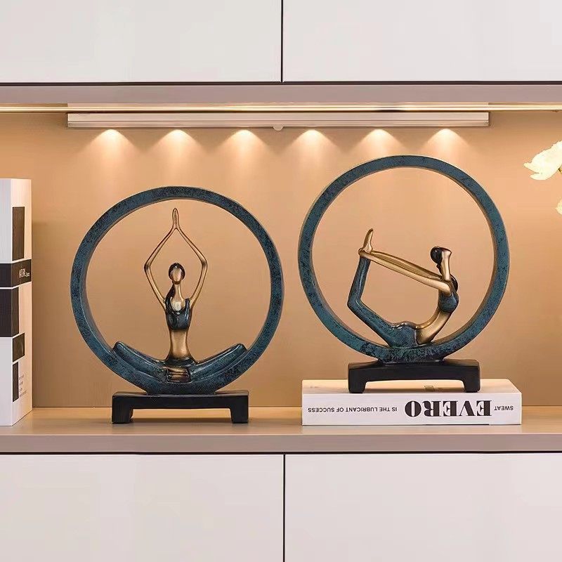 简约创意瑜伽馆摆件家居客厅酒柜电视柜橱窗办公室桌面摆设装饰品,家居饰品,装饰摆件,淘宝优惠券,粉丝福利购,淘宝优惠卷