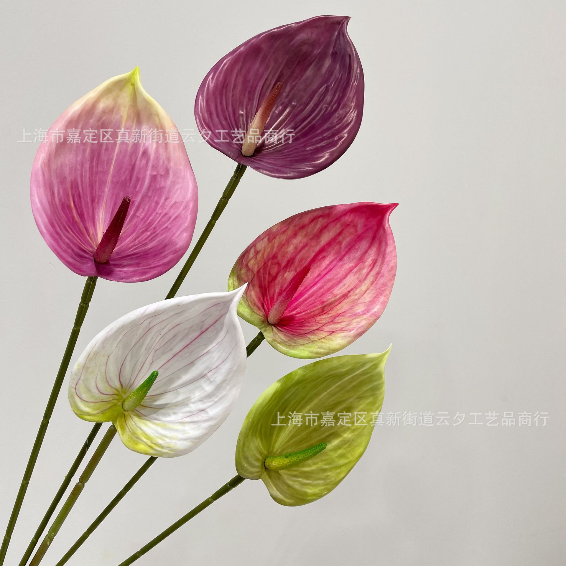 仿真3D打印观音掌 红掌白掌绿掌手感花艺插花客厅酒店花艺软装