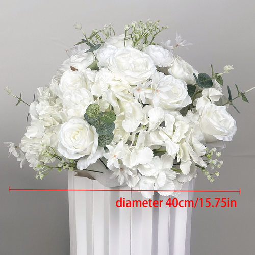 40cm玫瑰仿真花球婚礼t台罗马柱装饰路引花橱窗展厅餐桌装饰假花