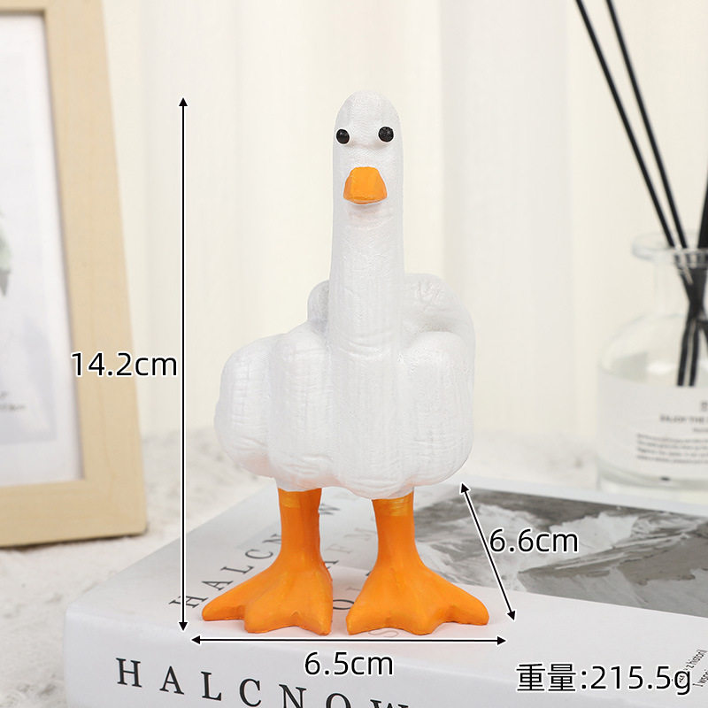 跨境中指鸭摆件送朋友整蛊恶搞生日礼物树脂工艺品办公桌面装饰品,家居饰品,桌面摆件,淘宝优惠券,粉丝福利购,淘宝优惠卷