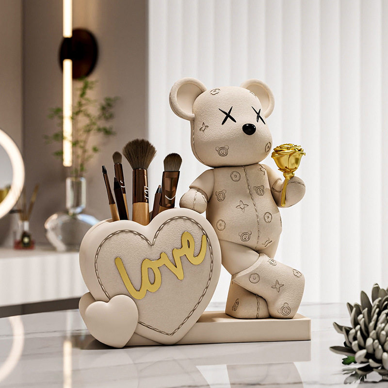 玫瑰爱心熊收纳盒网红轻奢暴力熊摆件客厅梳妆台摆饰女孩生日礼物,家居饰品,桌面摆件,淘宝优惠券,粉丝福利购,淘宝优惠卷
