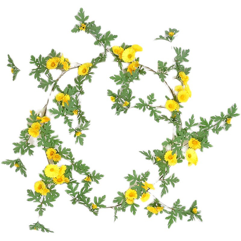 仿真向日葵花藤假花藤条雏菊空调管道缠绕藤蔓室内背景墙装饰遮挡