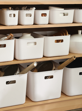 日本进口厨房收纳盒客厅杂物置物盒宿舍桌面整理零食储物盒家用浴