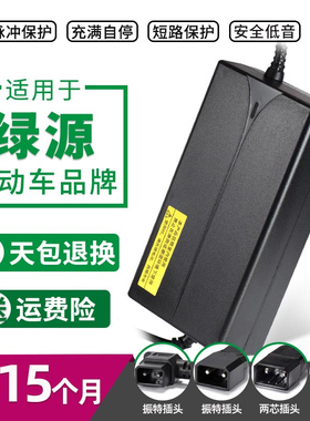 绿源电动车充电器适配三石快充锂电充电器48V12A雅迪爱玛新日通用