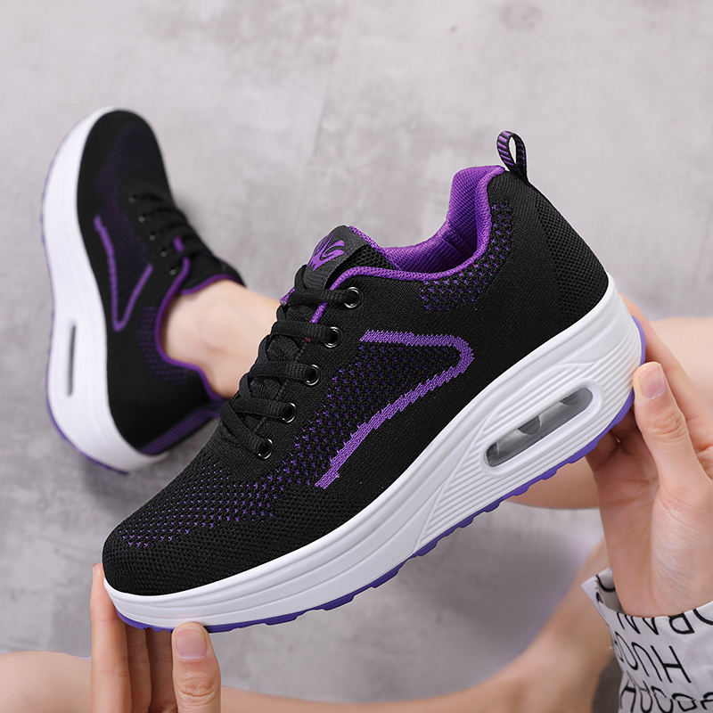 睿登新款透气运动风中老年摇摇鞋