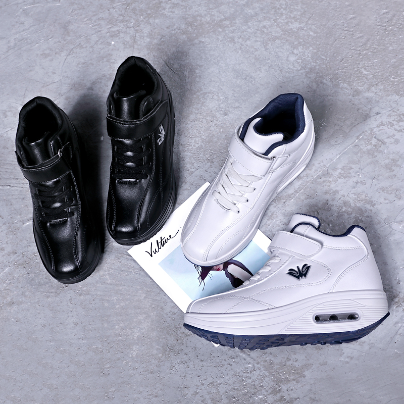 冬季新款坡跟潮搭魔术贴女鞋