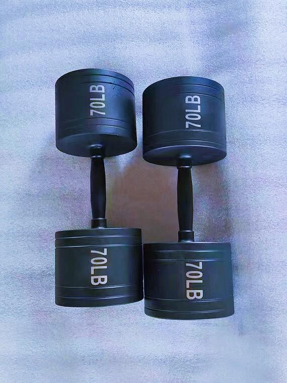 纯钢哑铃大重量 钢制黑色磨砂哑铃 家用 男士女士家用健身通器材