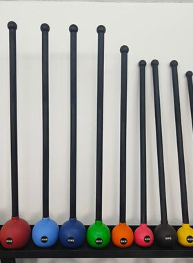 叶秋锤铃体能健身权杖爆发力平衡力圆头包胶钢锤macebell锤铃