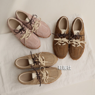 真皮复古德训鞋 情侣鞋 2025新款 阿甘鞋 女 miu休闲运动鞋 TOMBOR原创