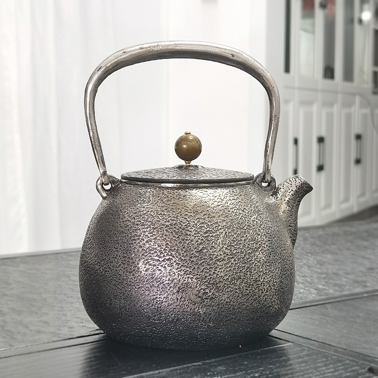 布袋砂铁壶非日本(佐藤岩铁)铸铁复古提梁无涂层烧水壶手工大师级