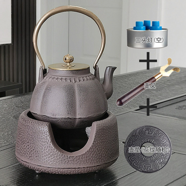 伍德炉子功夫茶具南部铁器取暖家用木炭加热茶炉铁壶炭炉风炉围炉