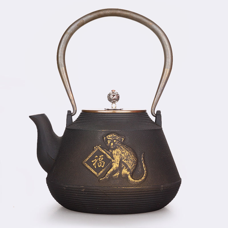 日本无涂层生铁壶送福