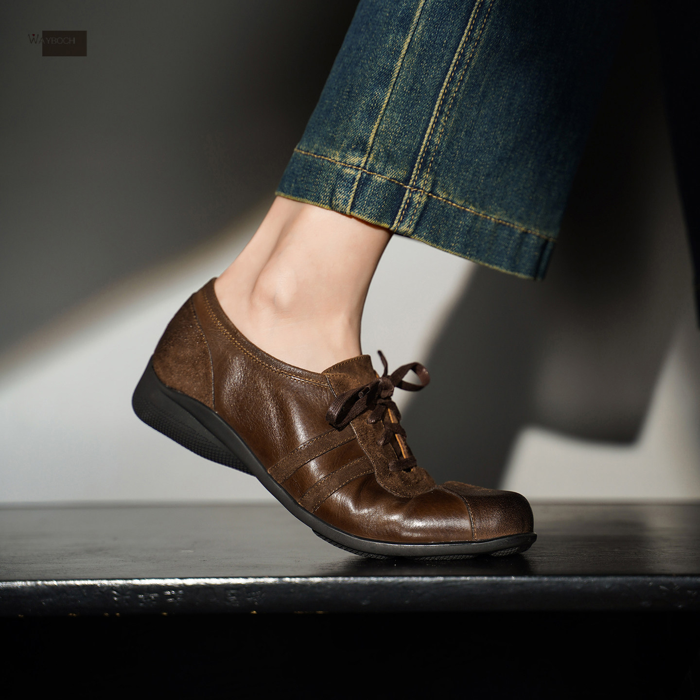 玮保/胎牛皮 软底乐福鞋豆豆鞋女 系带低跟真皮单鞋 春夏季舒适款,女鞋,乐福鞋（豆豆鞋）,淘宝优惠券,粉丝福利购,淘宝优惠卷