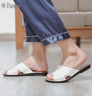 Pansy日本男士一字拖室内居家用可外穿舒适防滑简约时尚日式拖鞋
