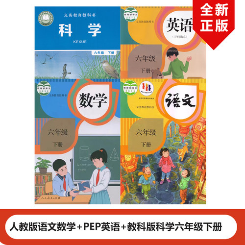 正版人教版六年级下册语文数学