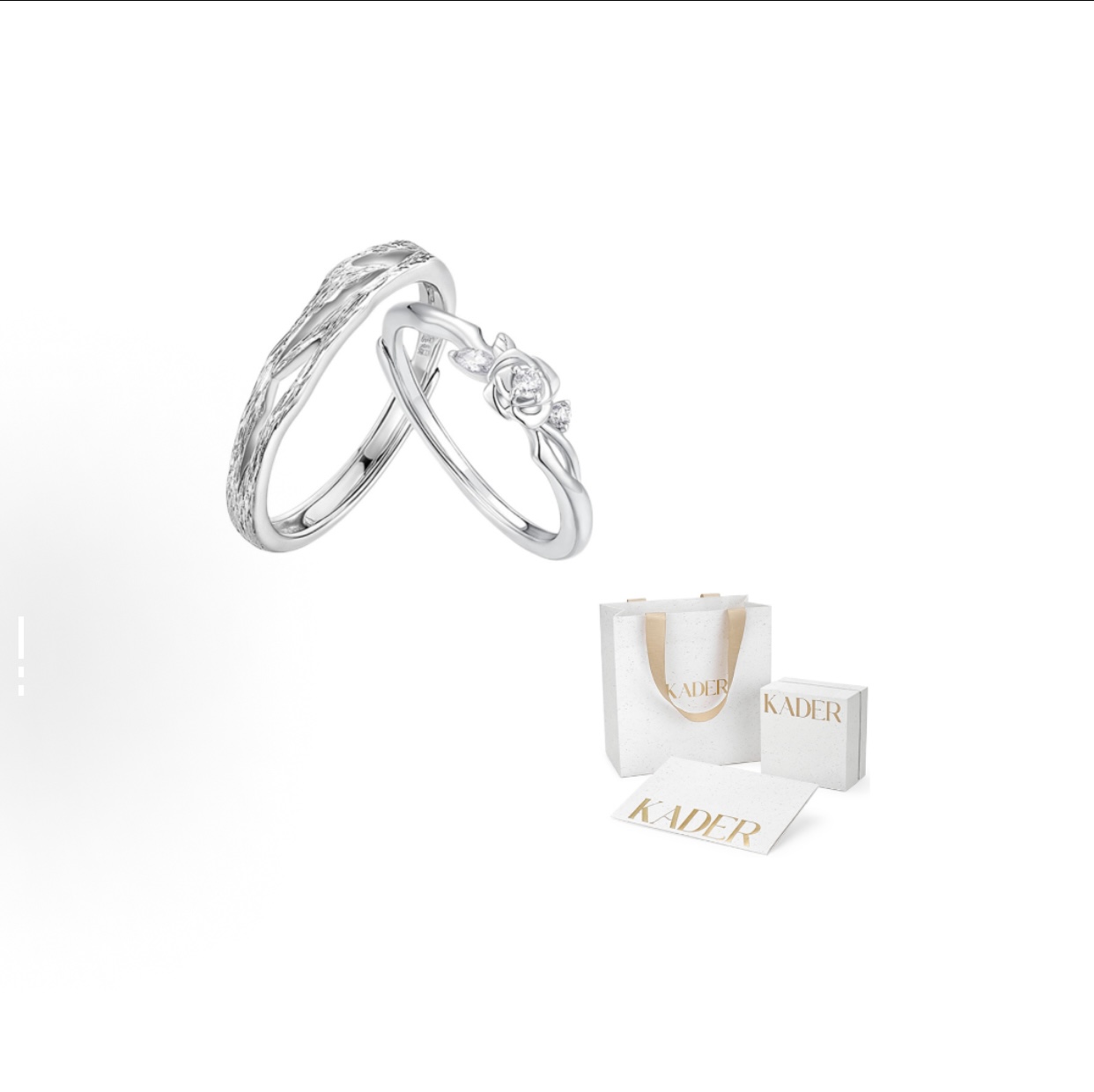 卡蒂罗玫瑰物语情侣对戒纯银银戒指一对情侣款小众七夕礼物送女友