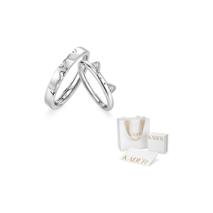 卡蒂罗猫咪日记情侣对戒纯银戒指男女一对小众设计款纪念日送女友