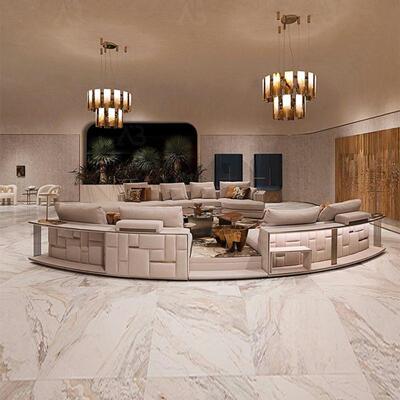 意式轻奢弧形沙发高端设计师款