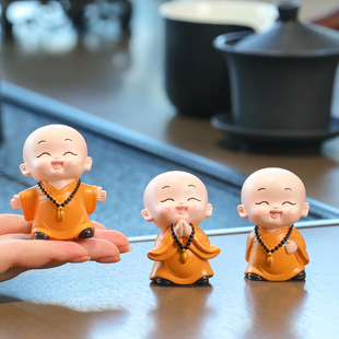 创意小和尚摆件一休哥弥勒佛可爱笑佛人物客厅装饰品佛像一禅沙弥